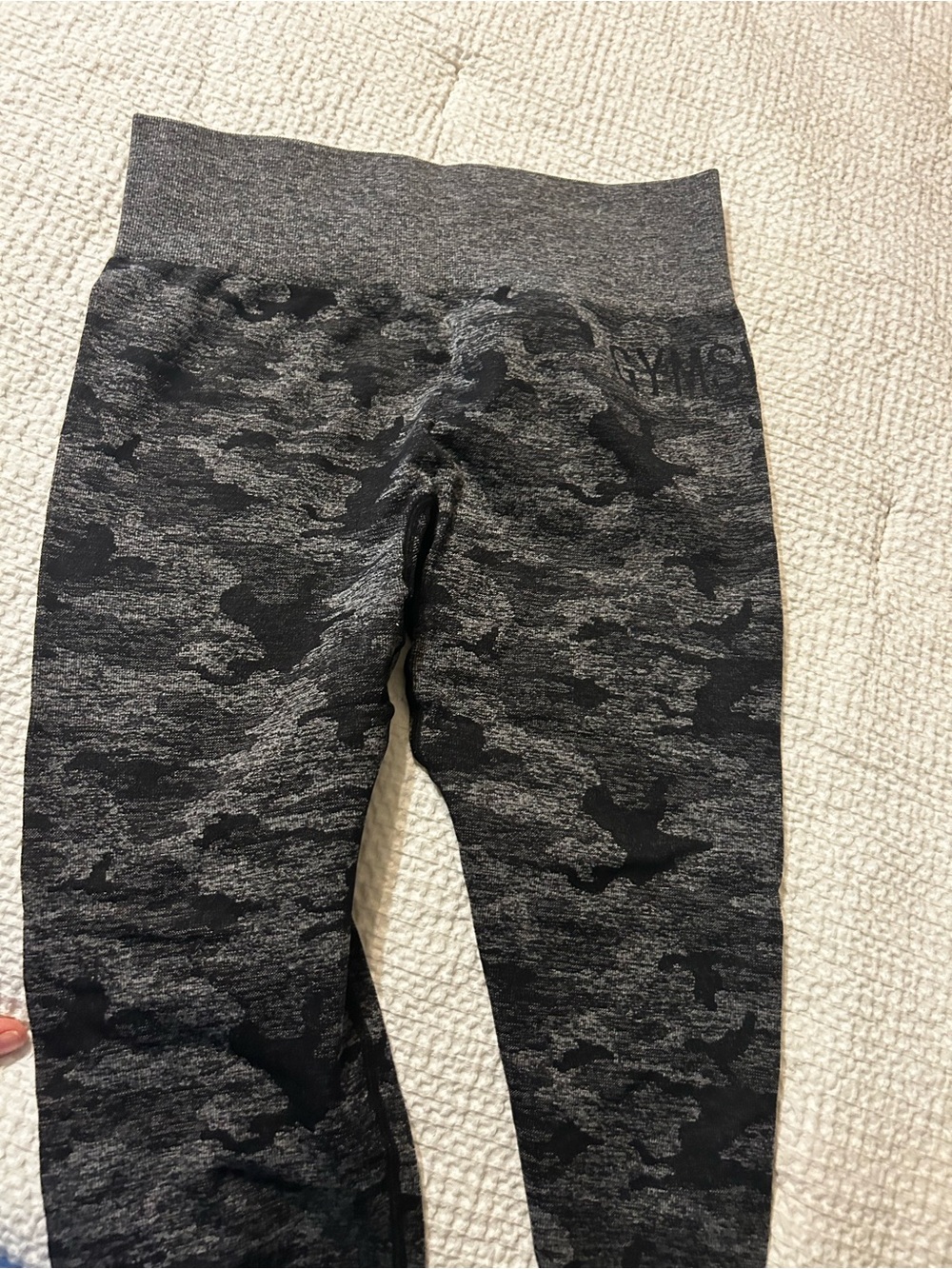 Gymshark Black & Gray Camo Seamless Leggings